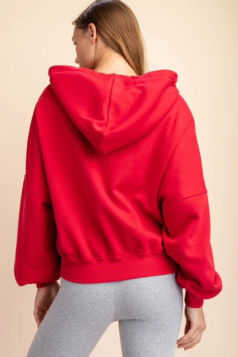 French Terry Fleece Pullover Jacket