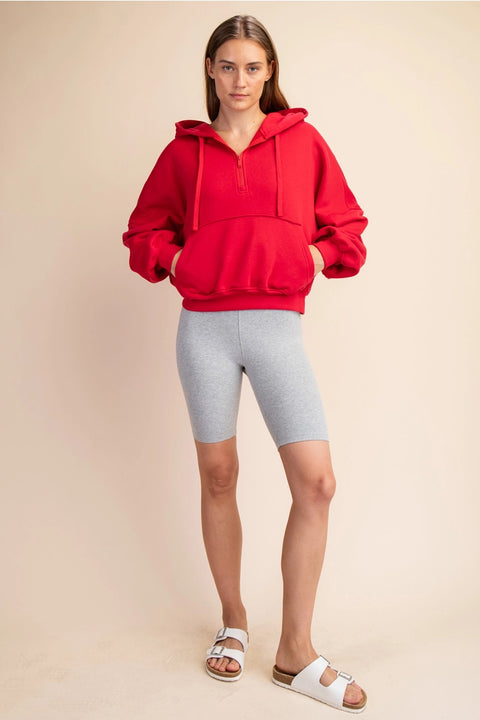 French Terry Fleece Pullover Jacket