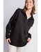 French Terry Ribbed Contrast Quarter Zip Up