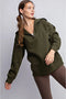 French Terry Ribbed Contrast Quarter Zip Up