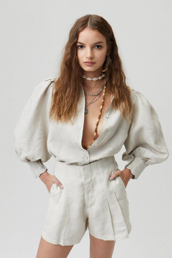 Frida Linen Shorts - Natural-Shorts-Lanhtropy-XS-Natural-Urbanheer