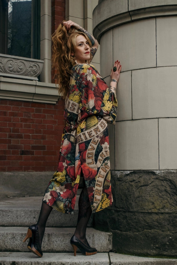 Friendship Love & Truth Opera Duster Kimono Robe-Kimono-Market of Stars-length 118cm width 78 cm-Urbanheer