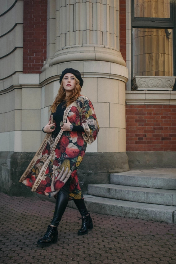 Friendship Love & Truth Opera Duster Kimono Robe-Kimono-Market of Stars-length 118cm width 78 cm-Urbanheer