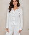 Fringe Hem Button Down Linen Jacket