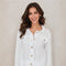 Fringe Hem Button Down Linen Jacket