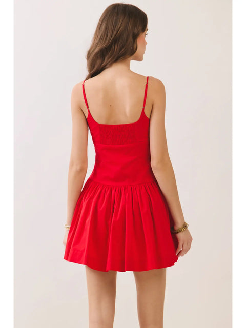 Front Bow Detail Fit and Flare Mini Dress