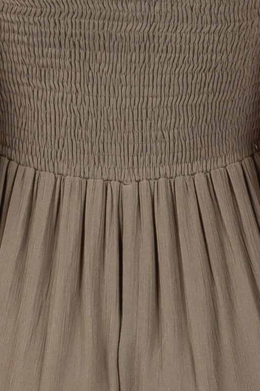 Front Tie Tank Top Wide Leg Jumpsuit Vintage Olive-Jumpsuit-Final Touch-S-Vintage Olive-Urbanheer