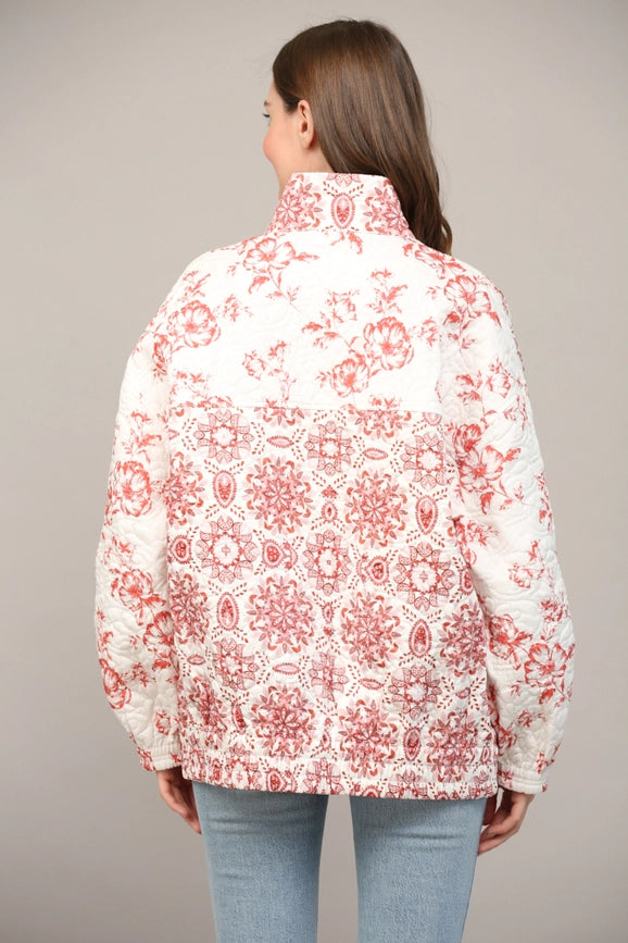 Front Zip Closure Quilted Jacket-Jacket-FATE-S-CREAM-Urbanheer