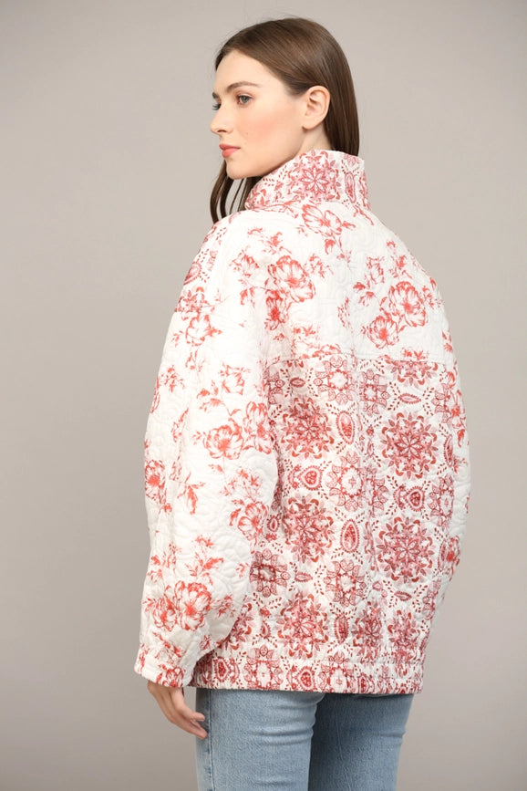 Front Zip Closure Quilted Jacket-Jacket-FATE-S-CREAM-Urbanheer