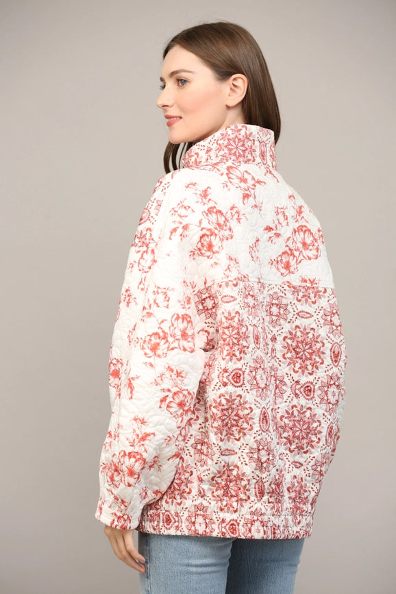 Front Zip Closure Quilted Jacket-Jacket-FATE-S-CREAM-Urbanheer