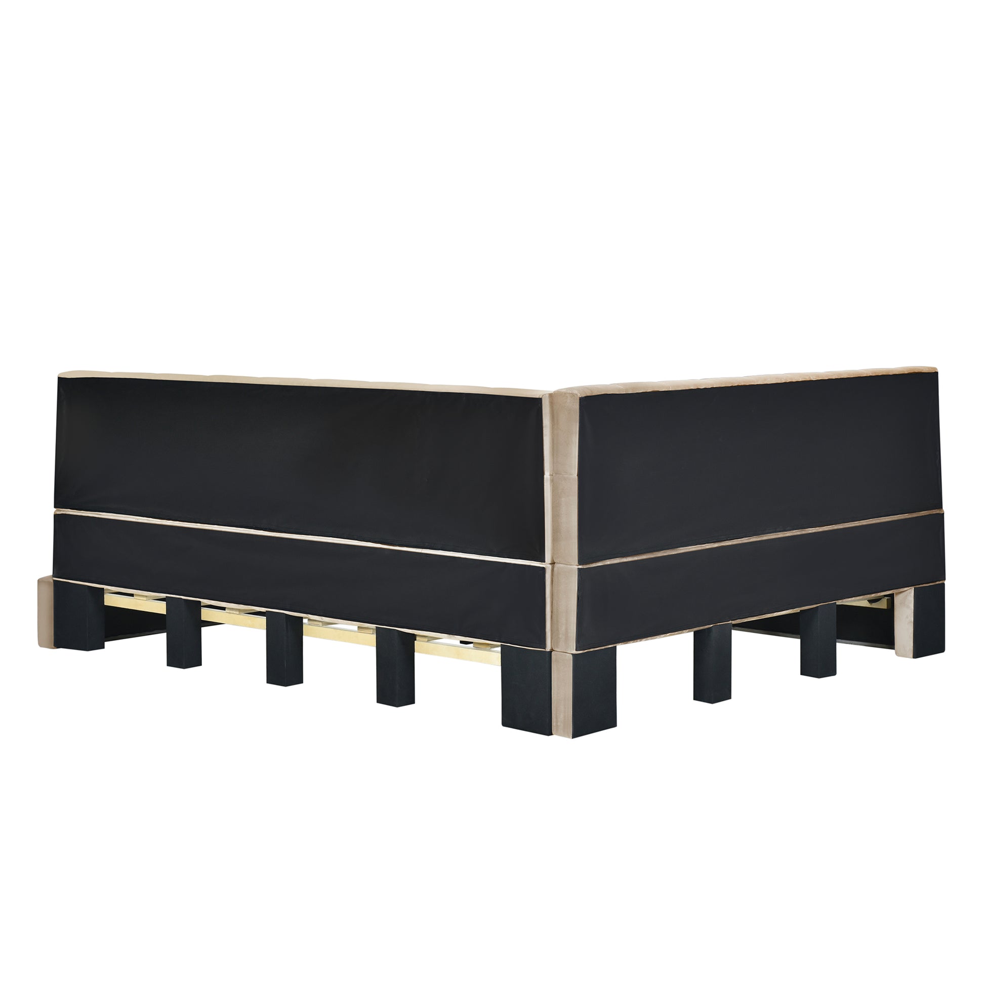 Full Size Upholstered Daybed/Sofa Bed Frame-Beige, Velvet-UH Decor-Default-Urbanheer