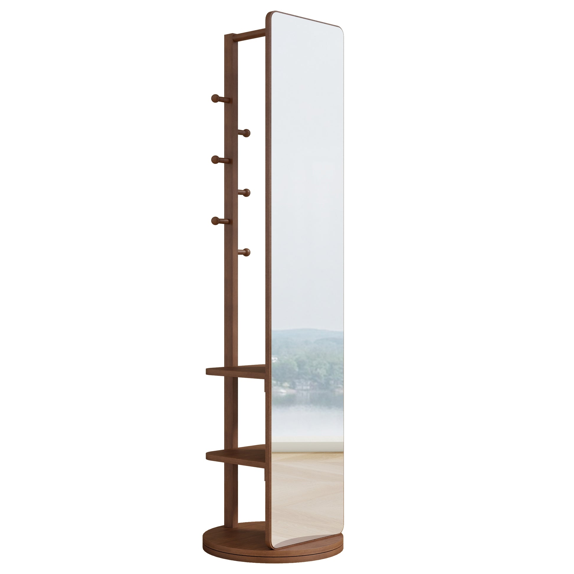 Full-body mirror, solid wood + rubber wood + glass, 19.6*68.8in(mirror width:15.7in) Large mirror-UH Decor-Default-Urbanheer