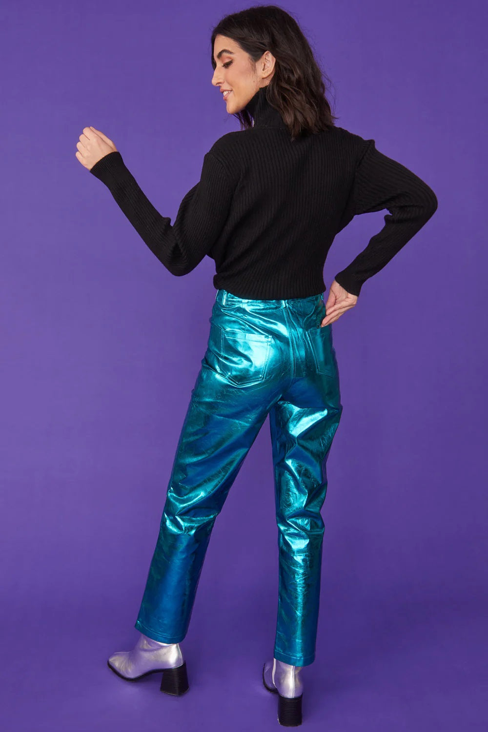 Funnel Neck Ribbed Black Cashmere Jumper-Tops-Buy Me Fur Ltd-One Size-Black-Cashmere-Urbanheer