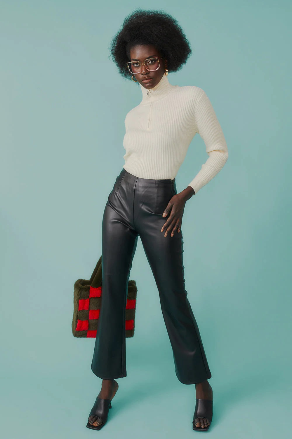 Funnel Neck Ribbed Cream Cashmere Jumper-Tops-Buy Me Fur Ltd-One Size-Cream-Cashmere-Urbanheer