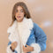 Fur Collard Cuff Over Sized Washed Denim Jacket-Jacket-Blue B-S/M-DENIM-Urbanheer