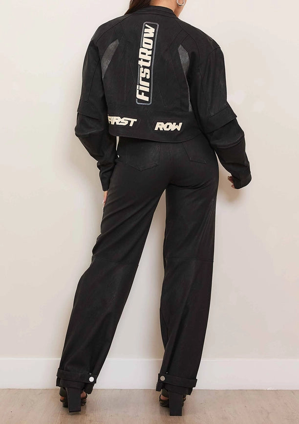 Furious Motor Racing Leather Jacket-Jacket-First Row-S-Black-Urbanheer