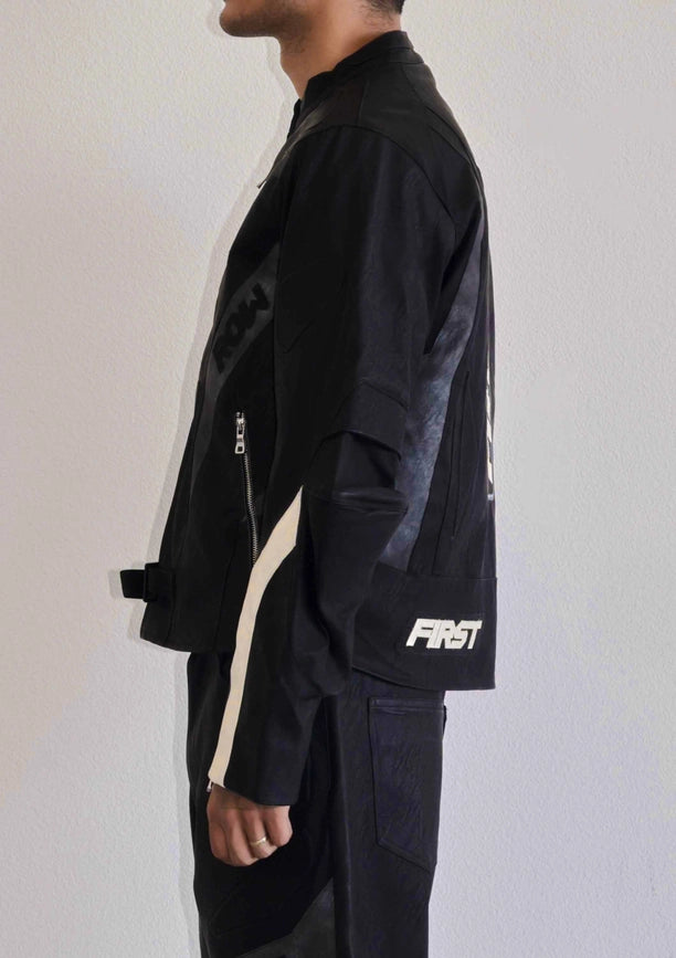 Furious Motor Racing Leather Jacket-Jacket-First Row-M-Black-Urbanheer
