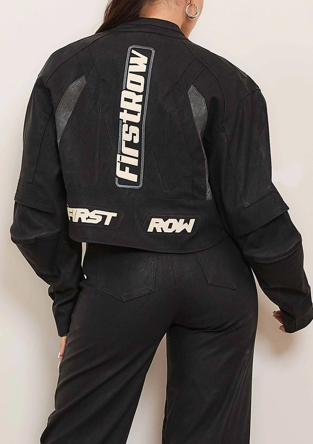 Furious Motor Racing Leather Jacket-Jacket-First Row-S-Black-Urbanheer