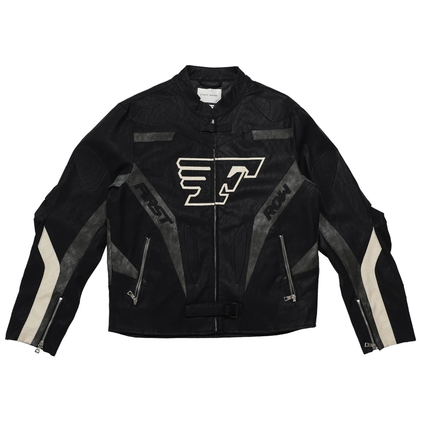 Furious Motor Racing Leather Jacket-Jacket-First Row-M-Black-Urbanheer