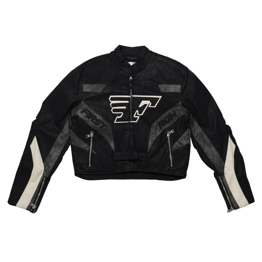 Furious Motor Racing Leather Jacket-Jacket-First Row-S-Black-Urbanheer
