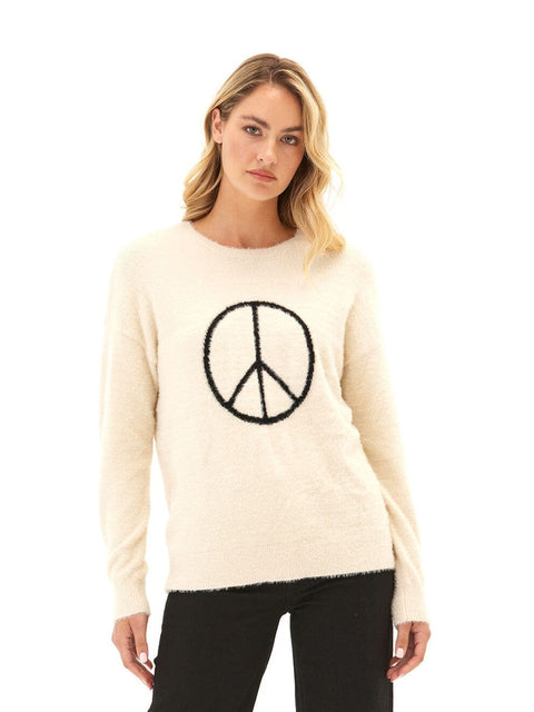 Fuzzy Knit Graphic Pullover