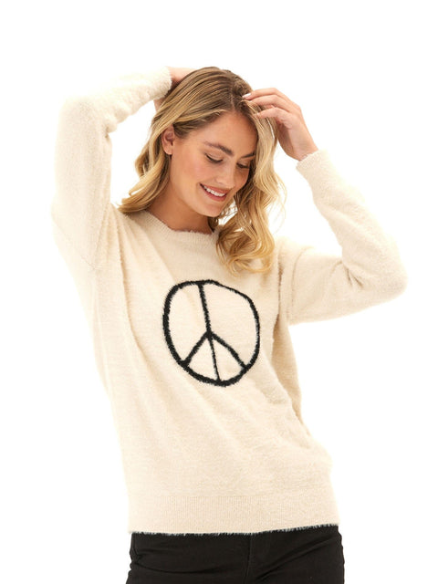 Fuzzy Knit Graphic Pullover