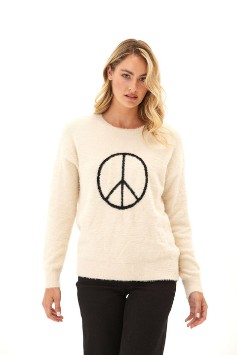 Fuzzy Knit Graphic Pullover