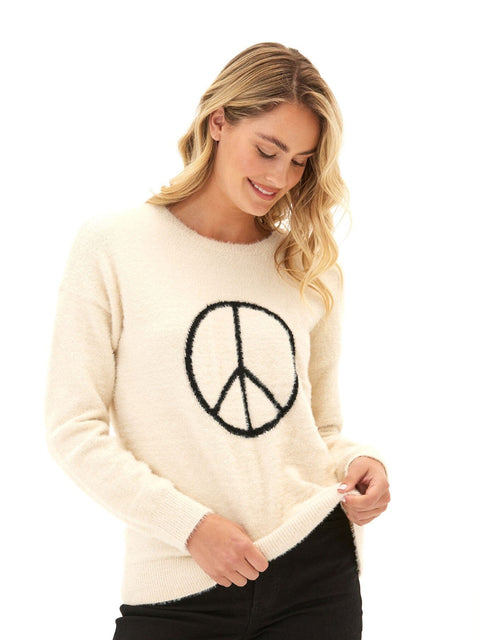 Fuzzy Knit Graphic Pullover