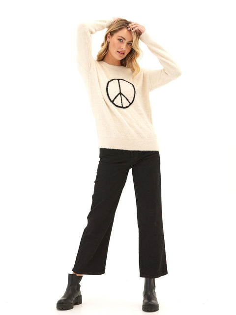 Fuzzy Knit Graphic Pullover