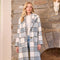 Fuzzy Plaid Long Coat Ivory Mix-Coat-Mystree-S-Ivory Mix-Urbanheer