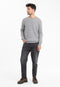 GABI 5 Pull double col rond bicolore en cachemire gris/jaune-col rond homme-Studio Cashmere8-L-SC8-00836-gris clair/jaune moutarde-Urbanheer