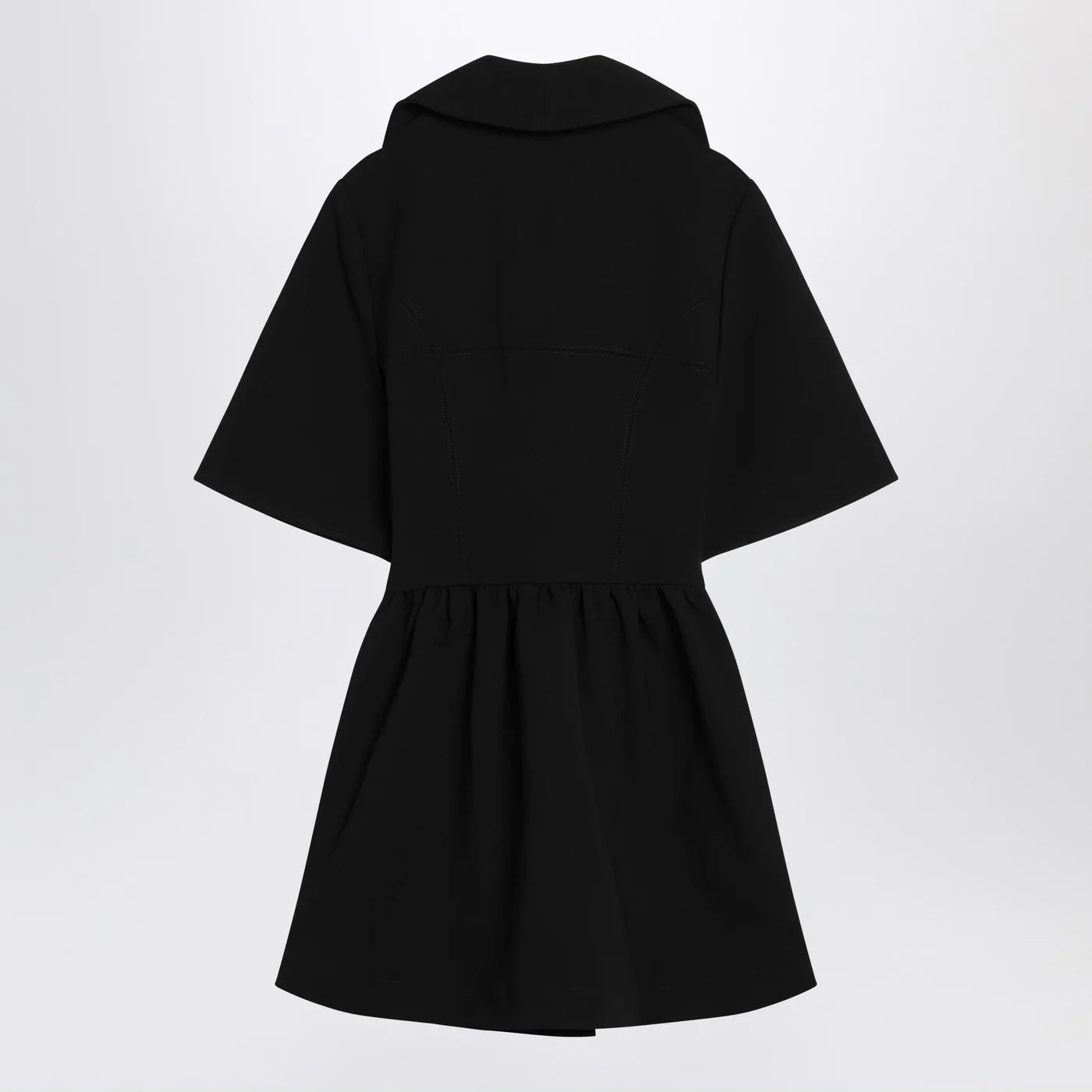 GANNI Black mini dress in crêpe