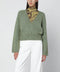 GANNI Green wool-blend textured sweater