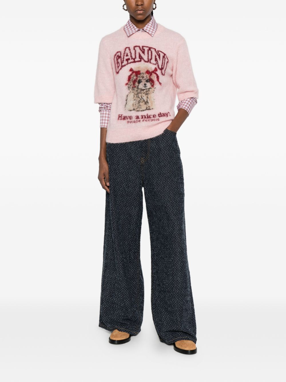 GANNI T-shirts and Polos Pink