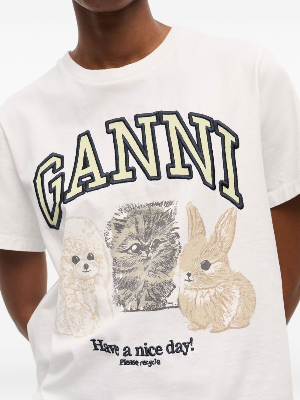GANNI T-shirts and Polos White-Topwear-Ganni-L-Urbanheer