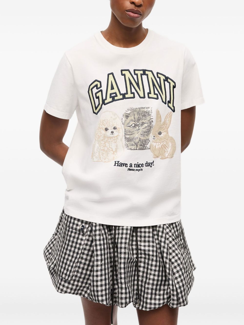 GANNI T-shirts and Polos White-Topwear-Ganni-L-Urbanheer