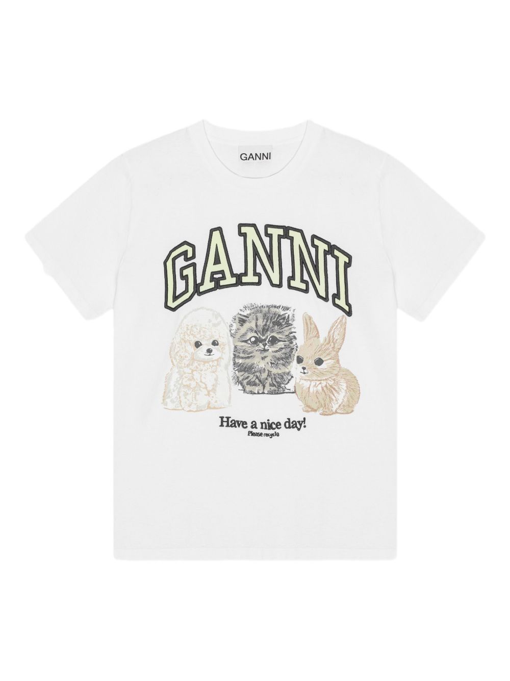 GANNI T-shirts and Polos White-Topwear-Ganni-L-Urbanheer