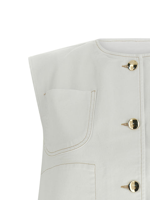 Fabiana Filippi Denim And Knit Vest