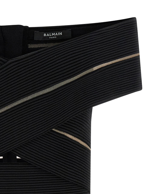 Balmain Off-the-shoulder Crop Top