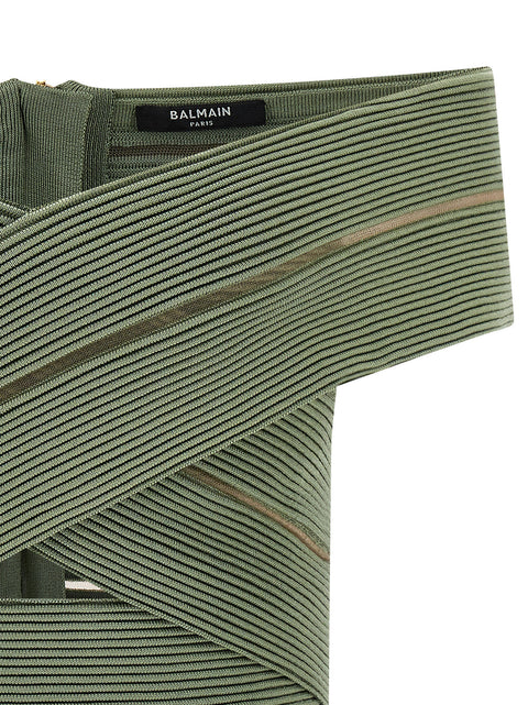 Balmain Off-the-shoulder Crop Top