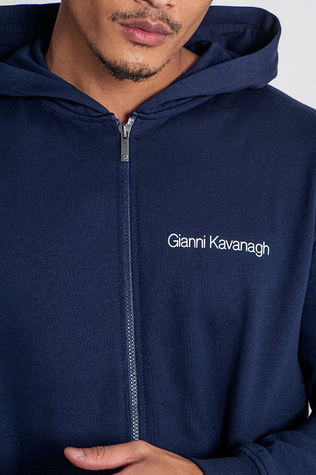 Navy Blue Essential Micro Hoodie Jacket-Gianni Kavanagh-NAVY BLUE-XS-Urbanheer