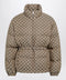 GUCCI Belted jacket in beige GG fabric