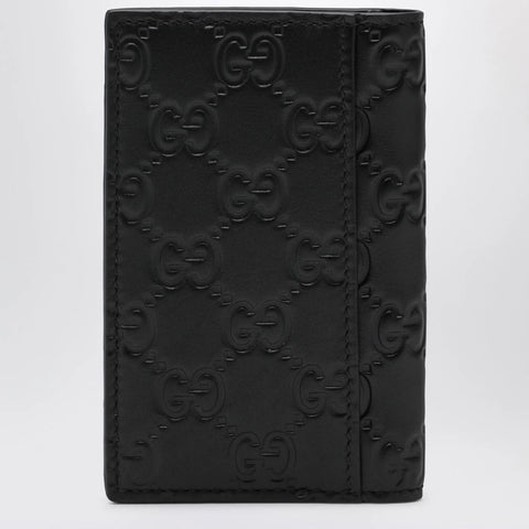 GUCCI Black GG Emblem vertical card holder