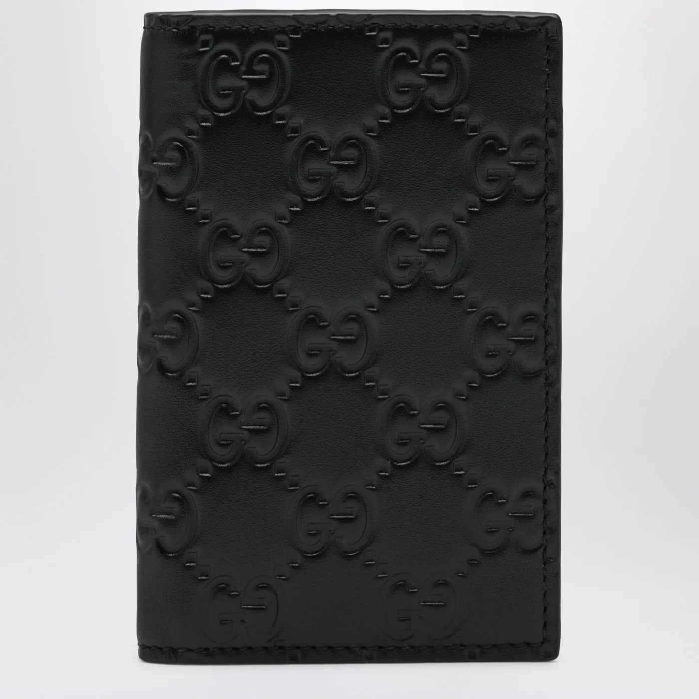 GUCCI Black GG Emblem vertical card holder