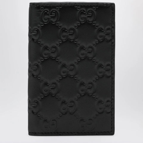 GUCCI Black GG Emblem vertical card holder
