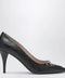 GUCCI Black GG leather pumps with Horsebit