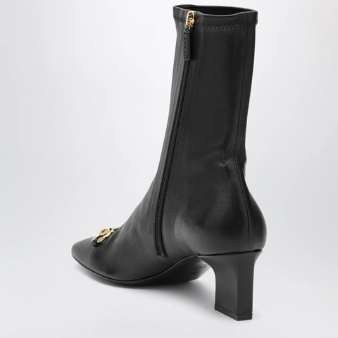 GUCCI Black Signora ankle boots with horsebit