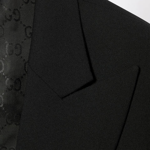 GUCCI Black Stretch Wool Technical Jacket