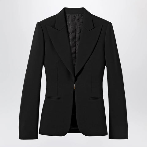GUCCI Black Stretch Wool Technical Jacket