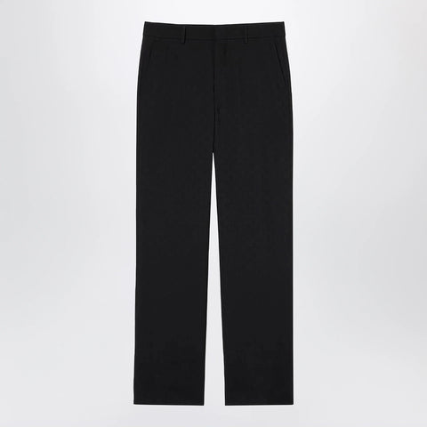 GUCCI Black Wool Trousers With GG Pattern